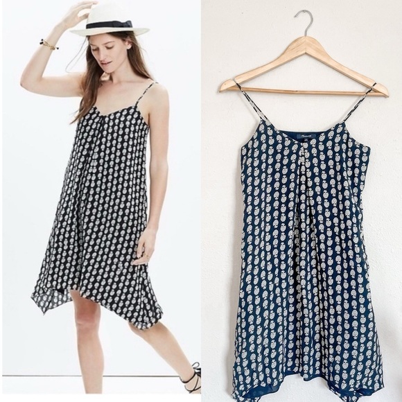 Madewell | Silk Trapeze Cami Dress in Bloomstamp - Picture 10 of 10